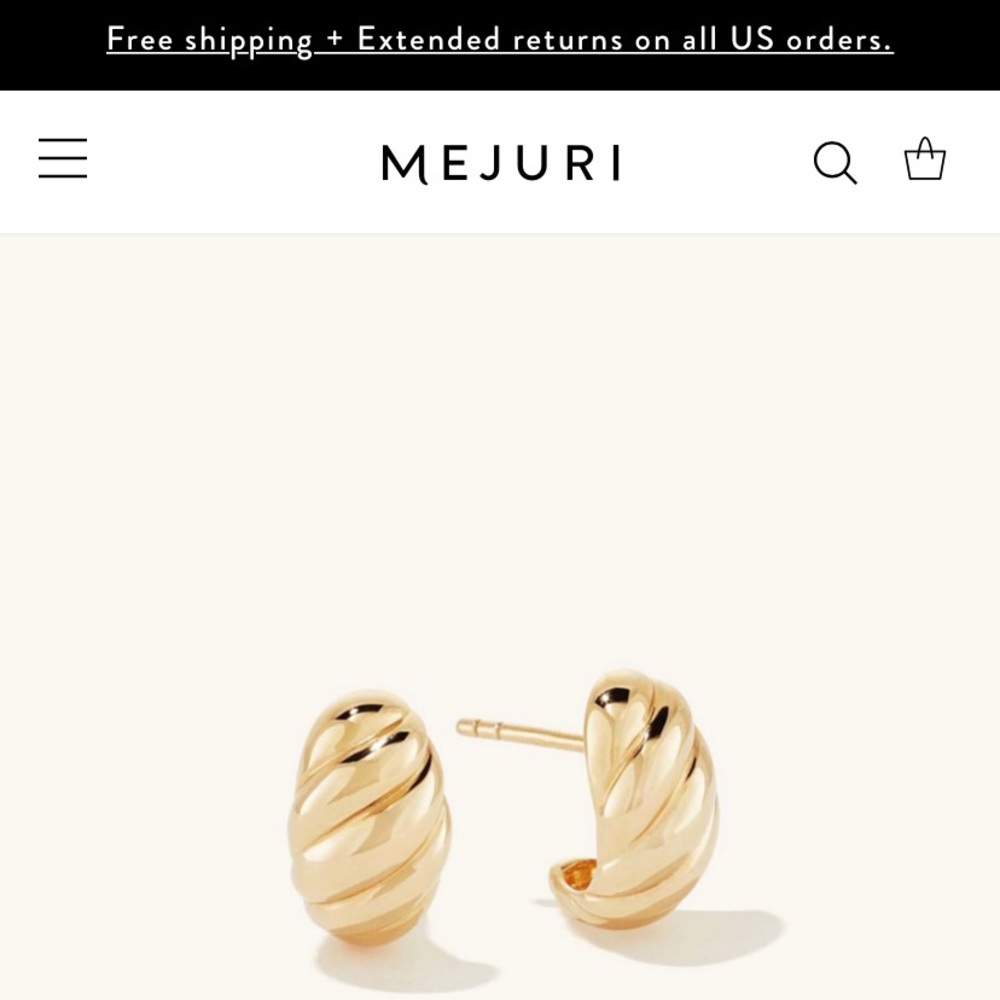 Mejuri croissant dome Huggie earrings